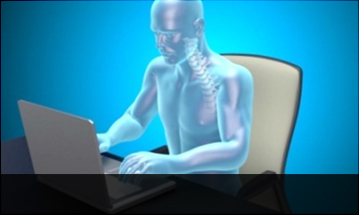 일산자생한방병원 목질환 VDT증후군-정상적인 사람의 컴퓨터 하는 모습입니다.
